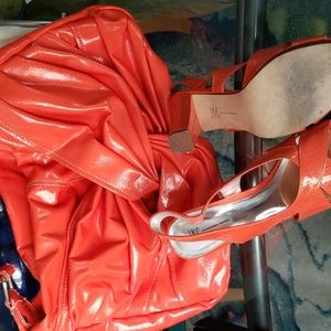 A INC purse and shoe ensemble 8.5 M ODESAORANGE